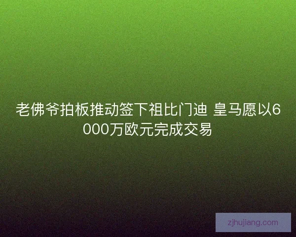 老佛爷拍板推动签下祖比门迪 皇马愿以6000万欧元完成交易 老佛爷拍板推动签下祖比门迪 皇马愿以6000万欧元完成交易