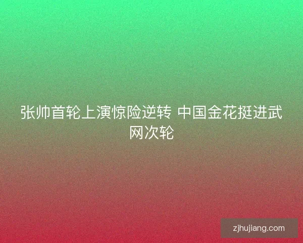 张帅首轮上演惊险逆转 中国金花挺进武网次轮