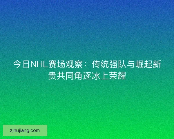 今日NHL赛场观察:传统强队与崛起新贵共同角逐冰上荣耀 今日NHL赛场观察:传统强队与崛起新贵共同角逐冰上荣耀